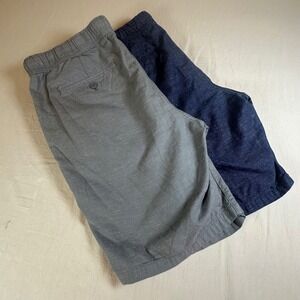 Express Jogger Shorts Mens Bundle Navy Blue Grey Elastic Waist Drawstring 2 Pack